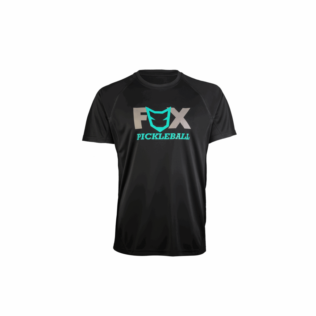Fox Pickleball Black Back Teal Logo