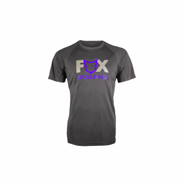 Fox Pickleball Grey Front Purple Logo