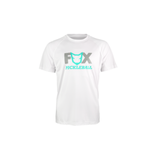 Fox Pickleball White Front Teal Logo